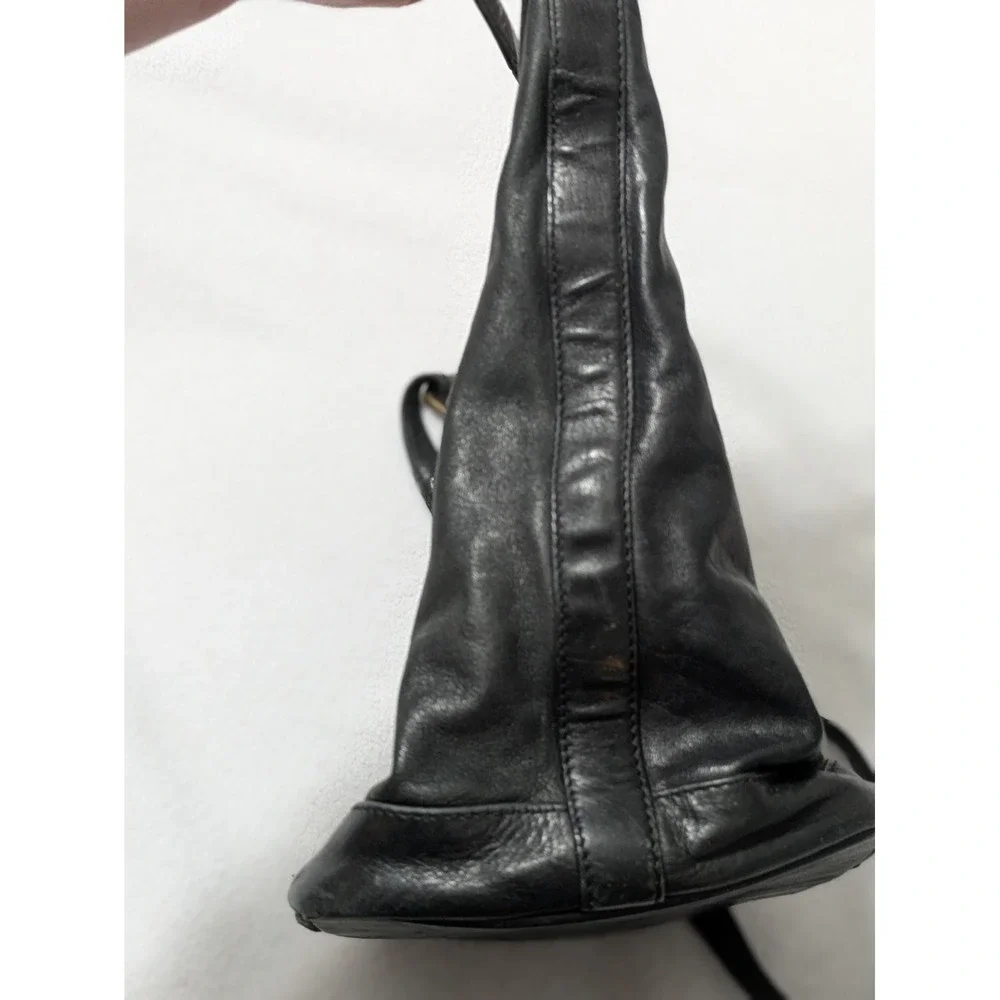 Wilson's Black Genuine Leather‎ Bucket Bag